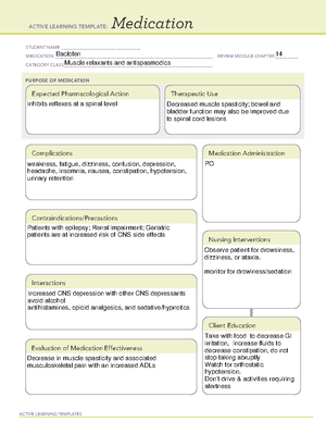 Methimazole - ACTIVE LEARNING TEMPLATES Medication STUDENT NAME - Studocu