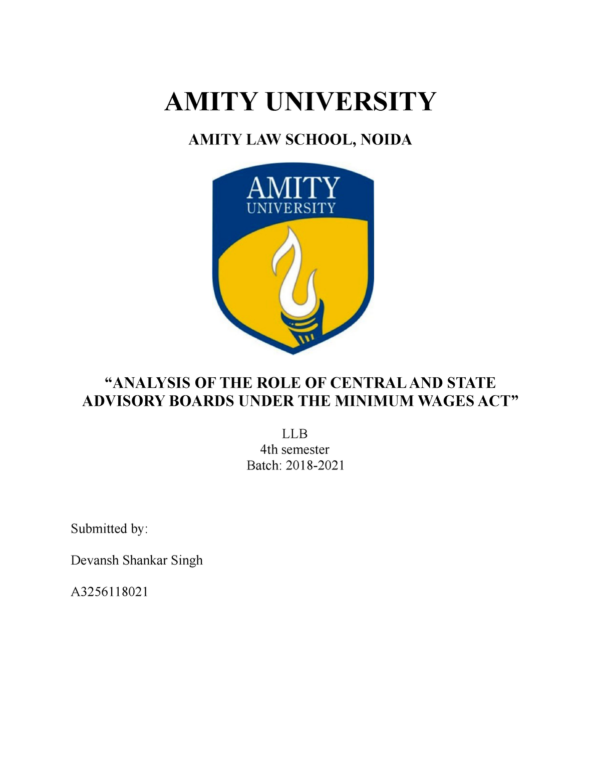 amity university assignment