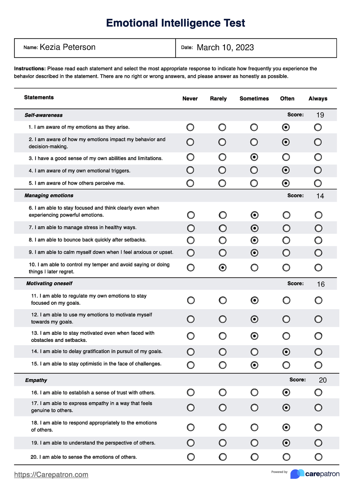 Emotional Intelligence Sample - BS Psychology - PUP - Studocu