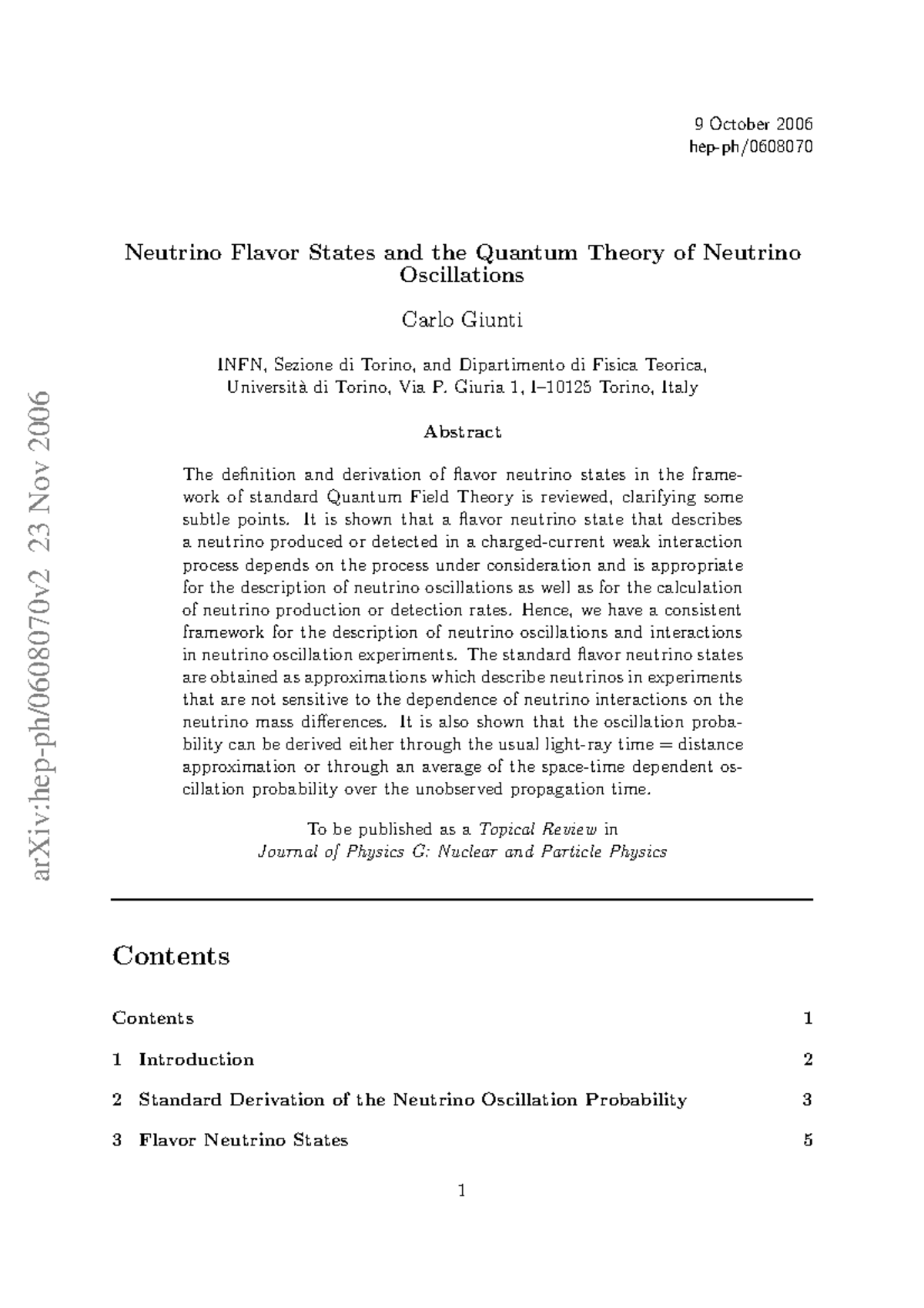 Neutrino Flavor States and the Quantum Theory of Neutrino - Giuria 1 ...