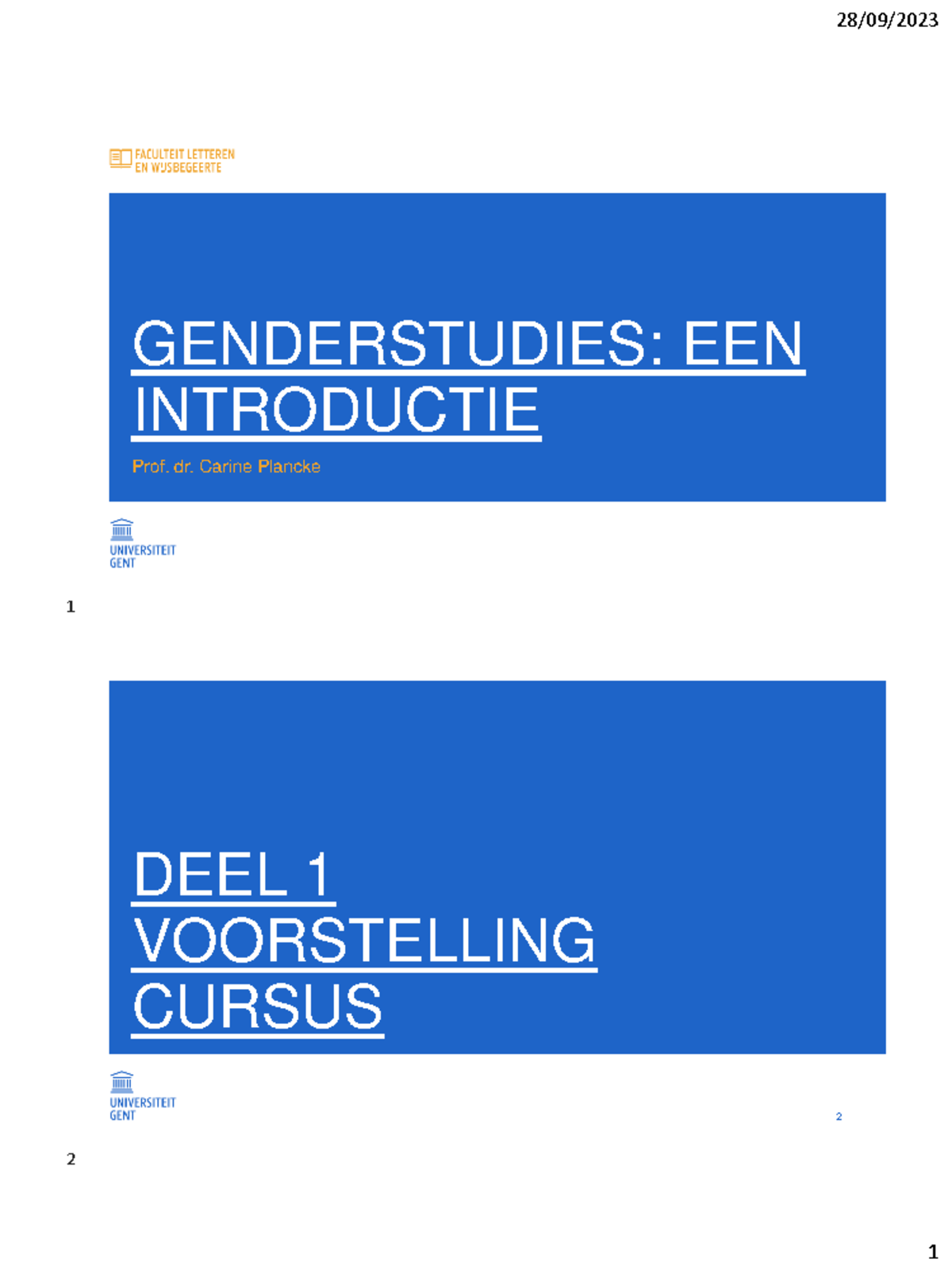 GDS 2324 Slides Les 1 - Ppt Met Lesnotities - GENDERSTUDIES: EEN ...