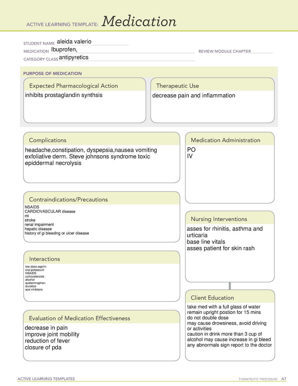 Active Learning Template medication hydrocodone ACTIVE LEARNING