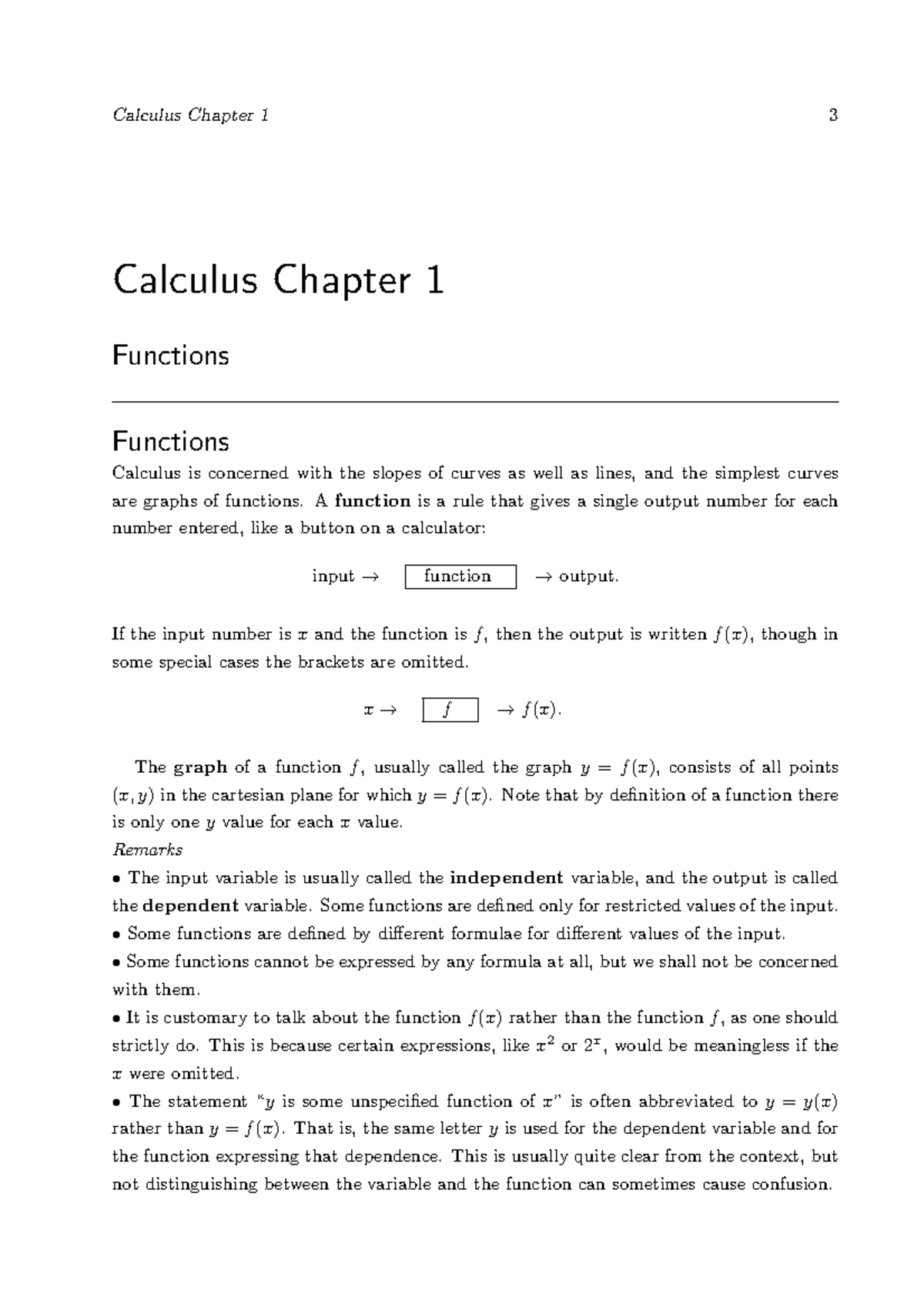 1Aux Cal 1 - Calculus Chapter 1 Notes - 3 Calculus Chapter 1 Calculus ...