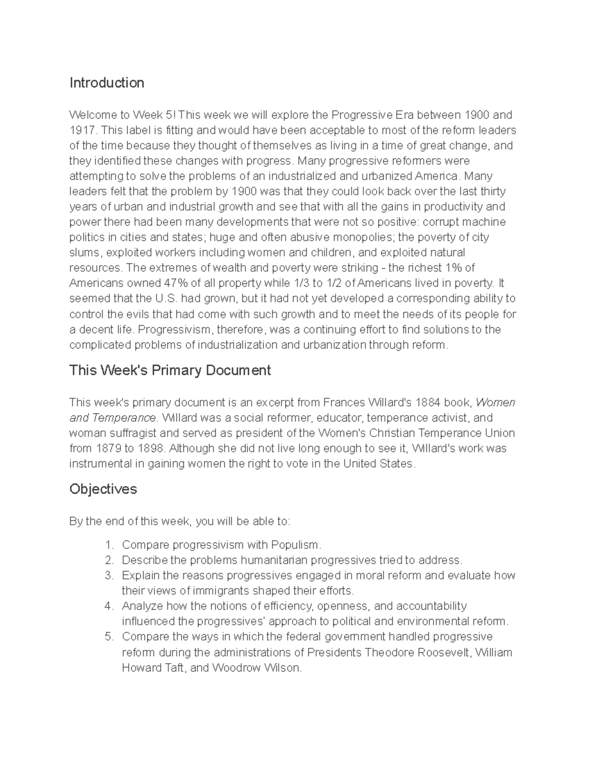 Week 5 - Lecture notes 1 - Introduction Welcome to Week 5! This week we ...