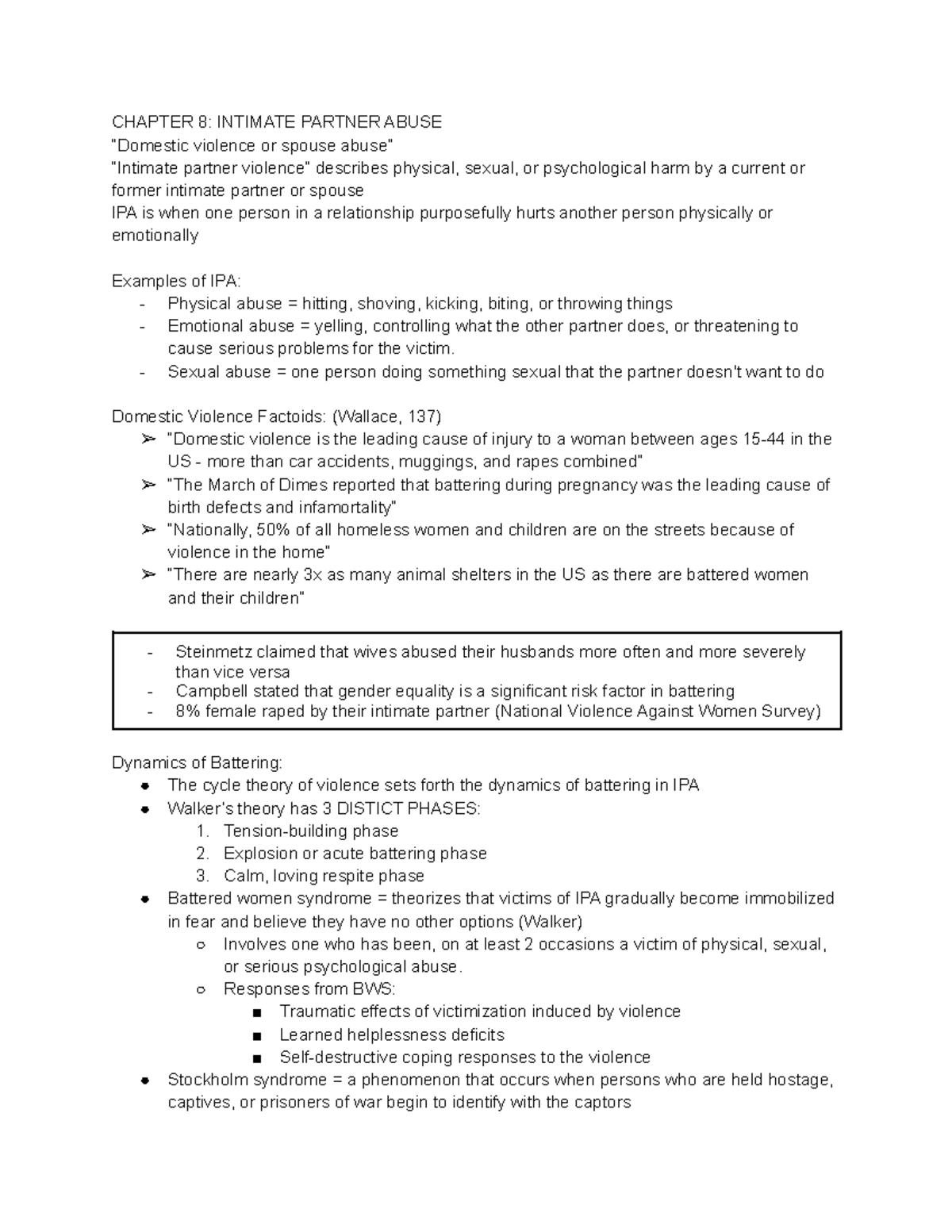 Chapter 8 Intimate Partner Abuse - CHAPTER 8: INTIMATE PARTNER ABUSE
