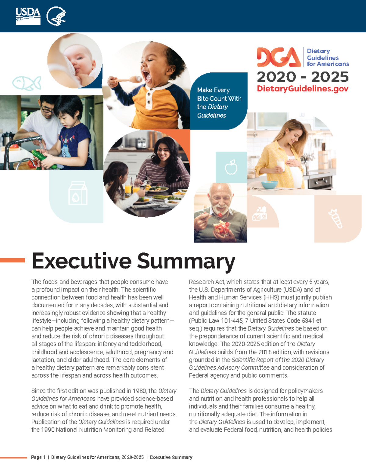 DGA 20202025 Executive Summary English3 Page 1 Dietary Guidelines