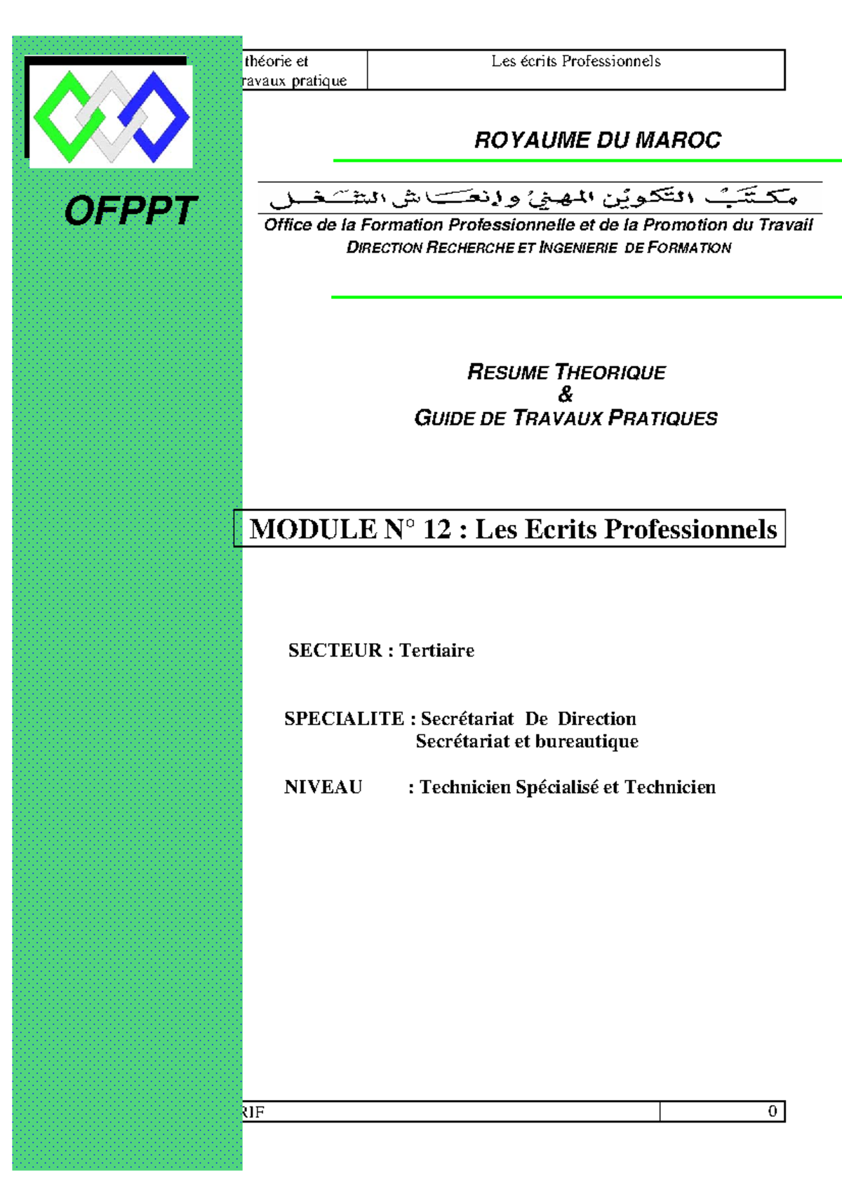 Pdfcoffee - Guide De Travaux Pratique OFPPT ROYAUME DU MAROC MODULE N ...