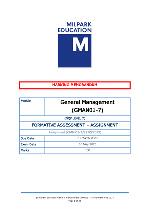 Milpark - Milpark Education - Studocu