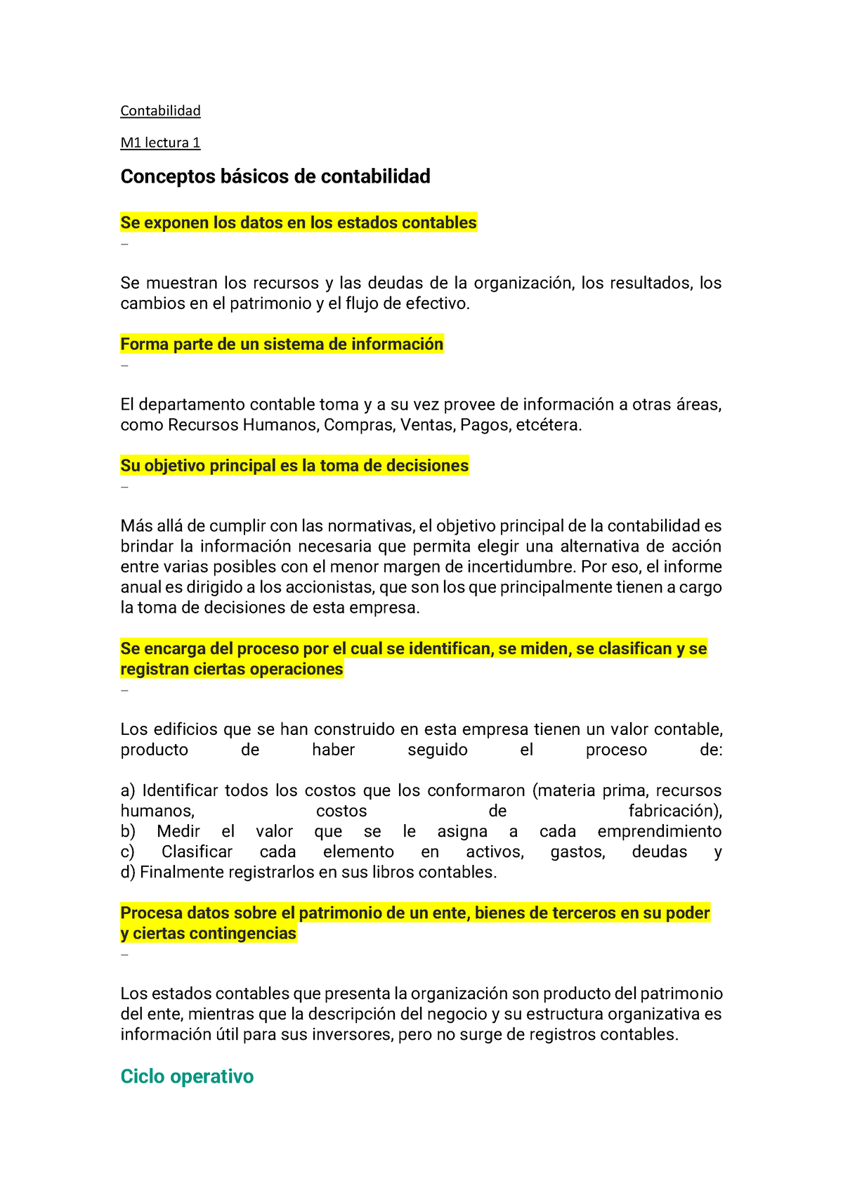 Contabilidad - M1/m2 - Contabilidad M1 Lectura 1 Conceptos B·sicos De ...