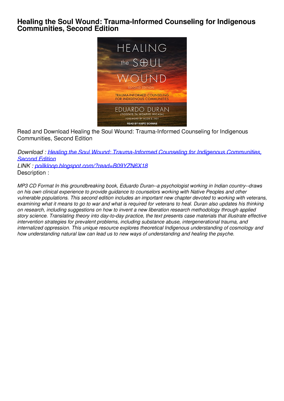 PDF Download Healing The Soul Wound: Trauma-Informed Counseling For ...