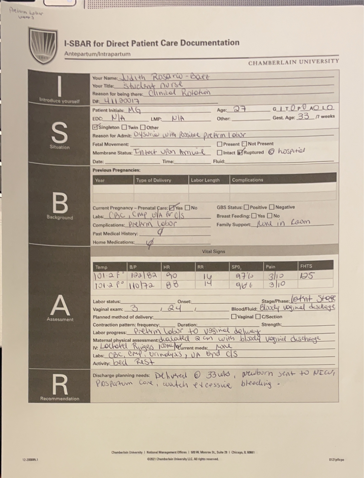 Week 3-1 - ISBAR - NR-321 - Studocu