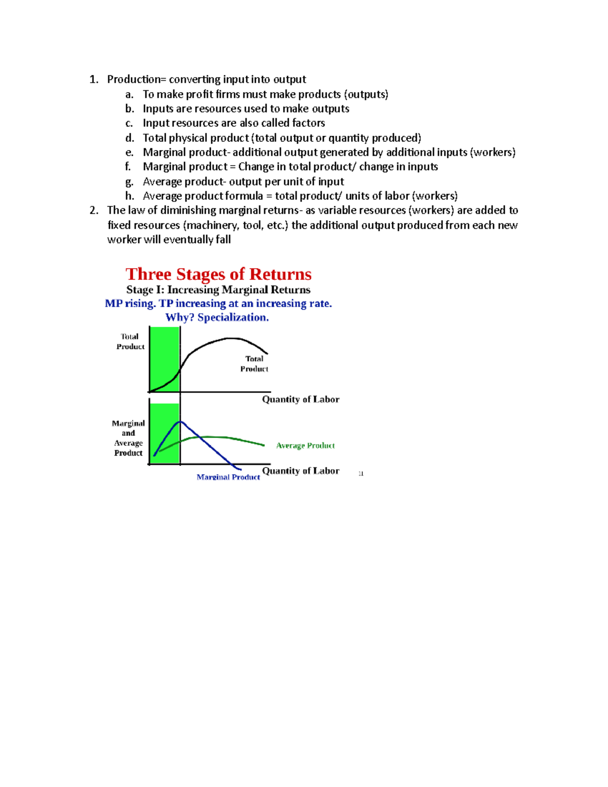 Unit 3 - jkhgouiuopup9- Production= converting input into output a. To ...