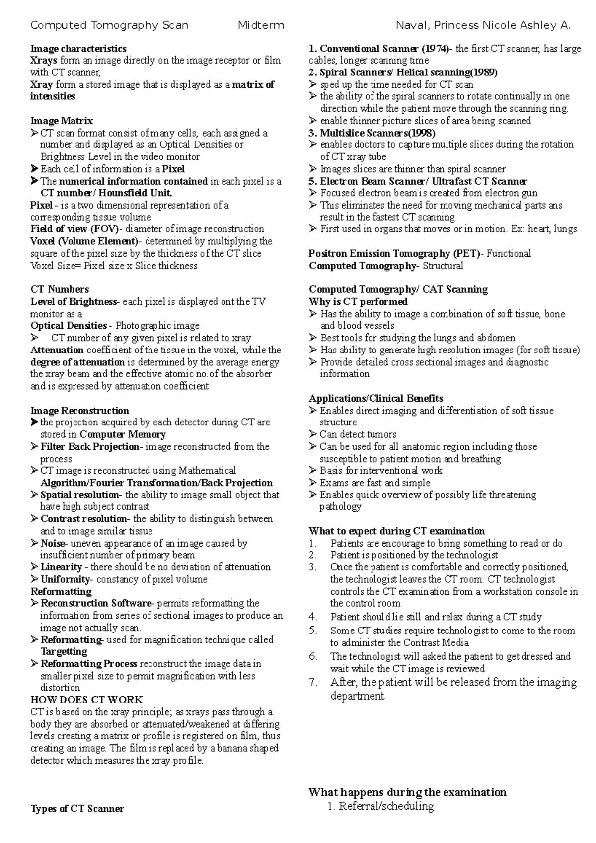 CT SCAN - Summary Computed Tomography - Computed Tomography Scan ...