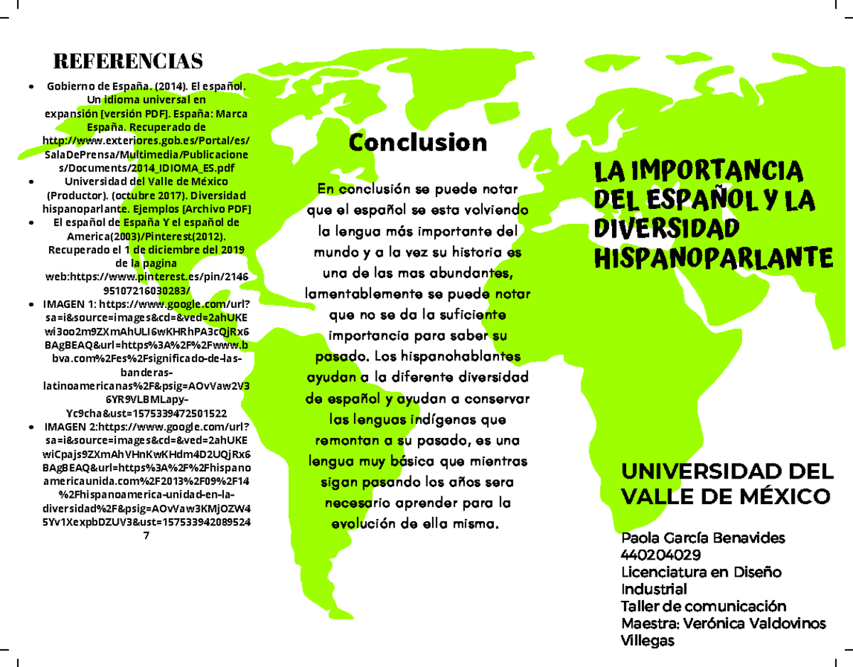 Actividad 11. Triptico- Paola García-440204029 - LA IMPORTANCIA DEL