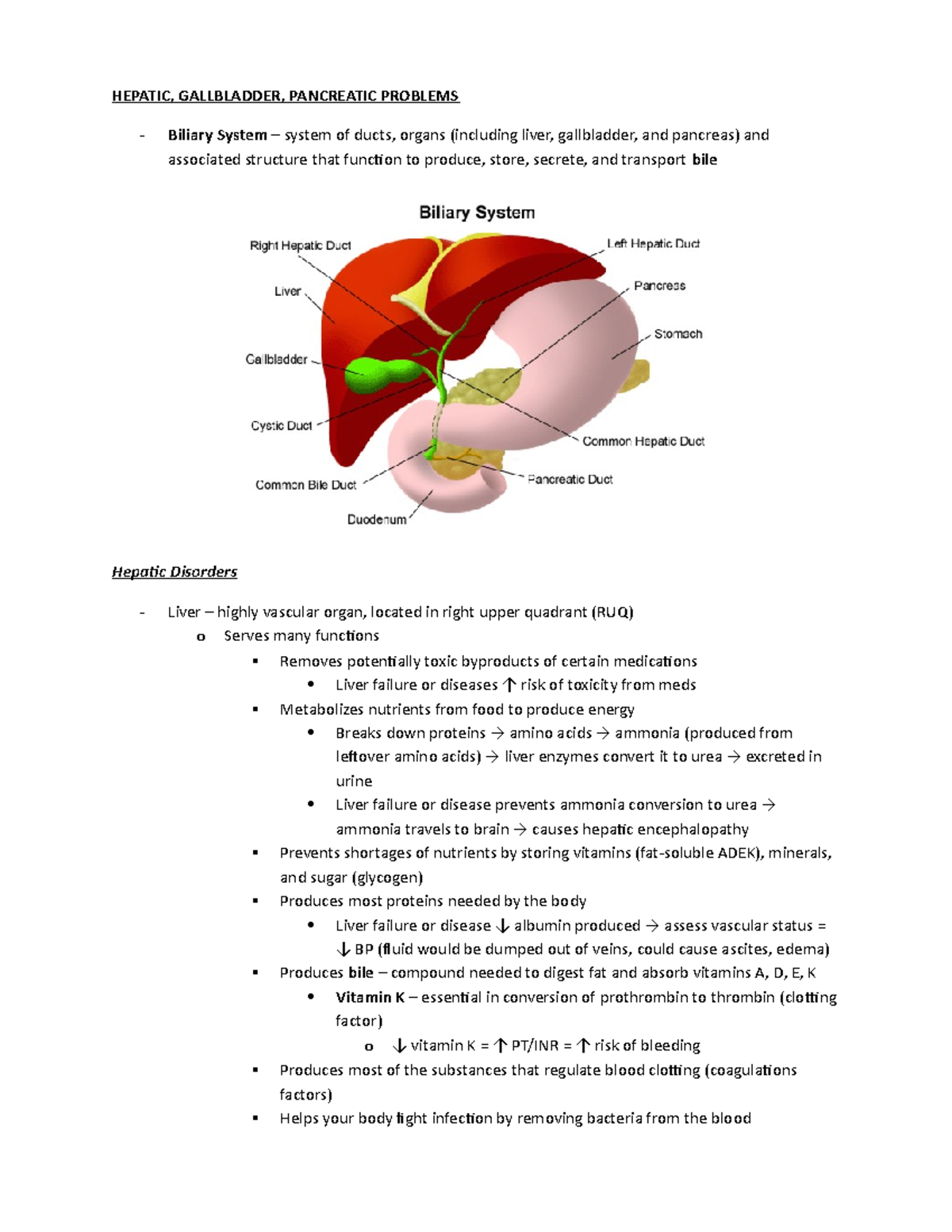 Hepatic, Gallbladder, Pancreatic Problems - HEPATIC, GALLBLADDER ...