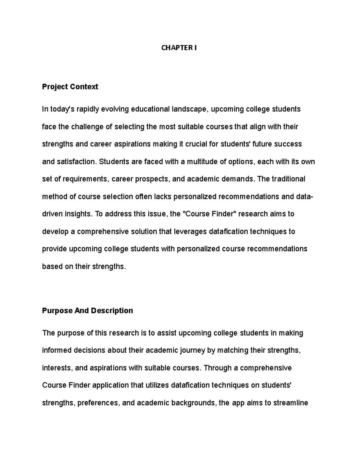 Capstone Chapter 1 - Summary Computer engineering - CHAPTER I Project ...