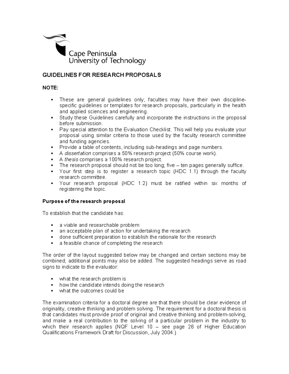 Guidelines FOR Research Proposals (2)(1) - GUIDELINES FOR RESEARCH ...