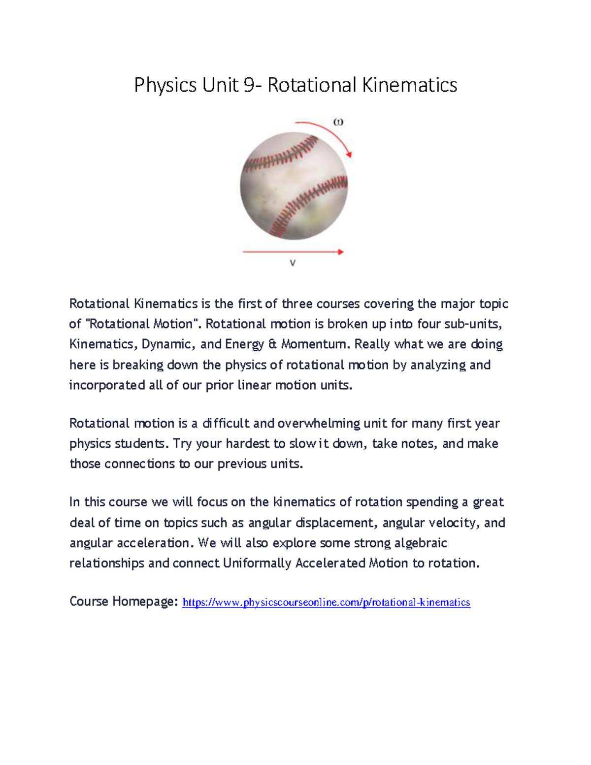 Physics+Course+Online+-+Unit+9+-+Rotational+Kinematics - Physics Unit 9 ...