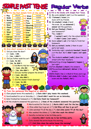 Ingles - HOAL - SEMANA 9 TEMA: SIMPLE PAST: REGULAR VERBS. AFFIRMATIVE FILL  THE BLANKS WITH THE - Studocu