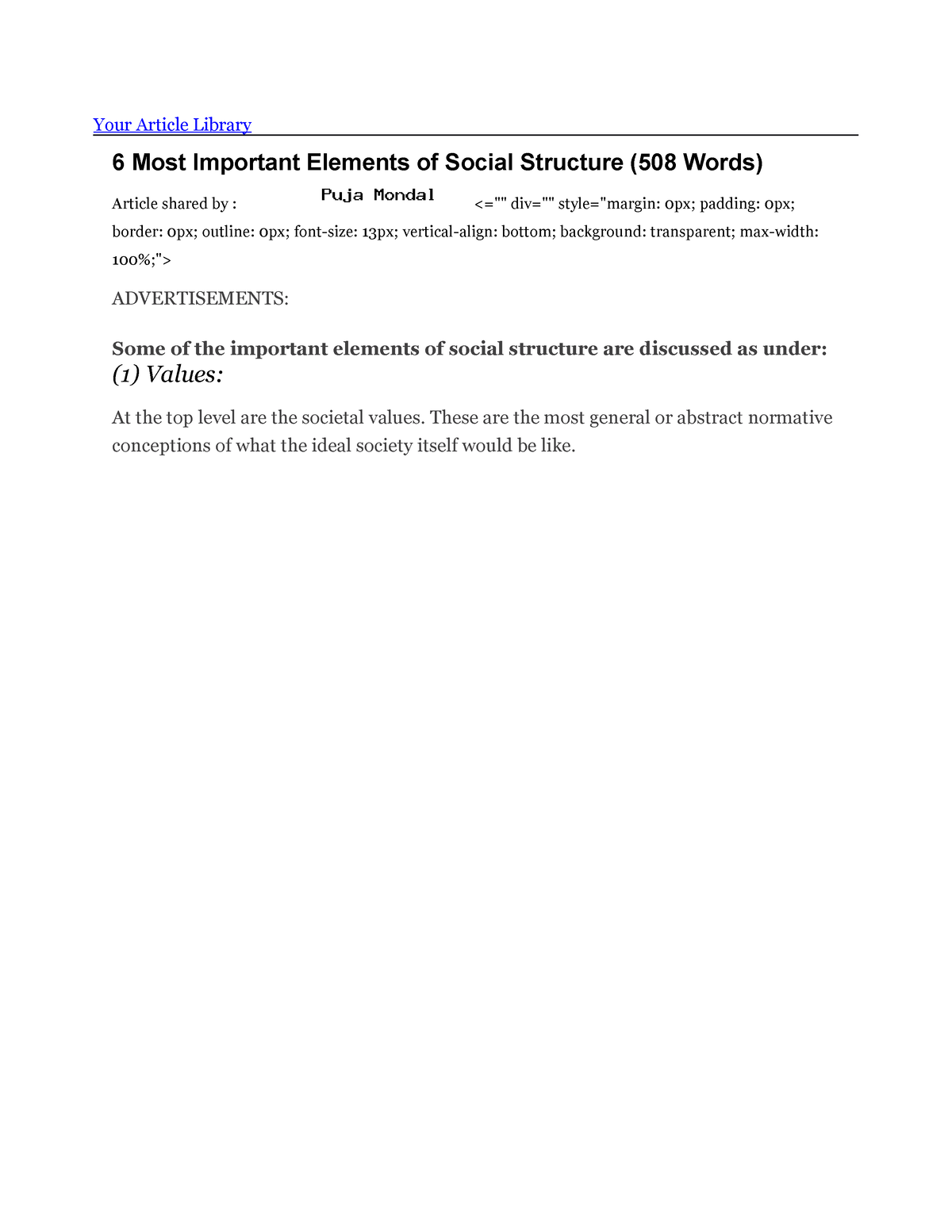 6-elements-of-social-institutions-your-article-library-6-most