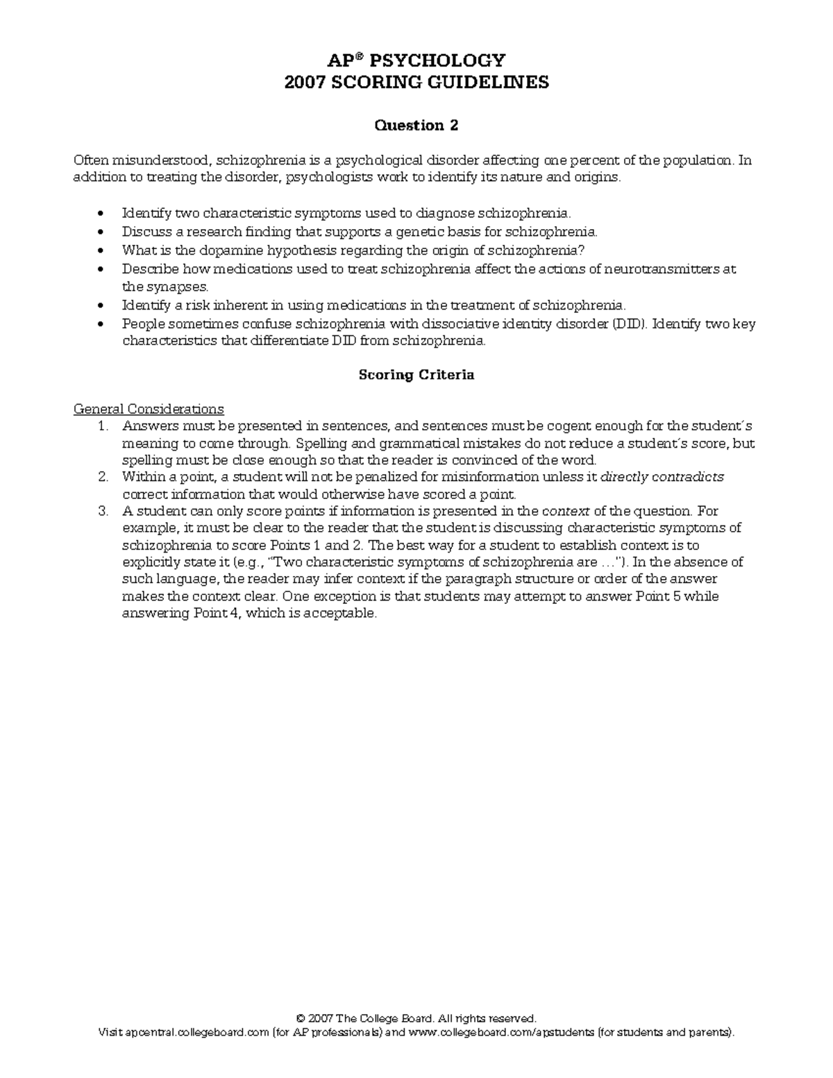 ap07-psychology-q2-2007-scoring-guidelines-question-2-often