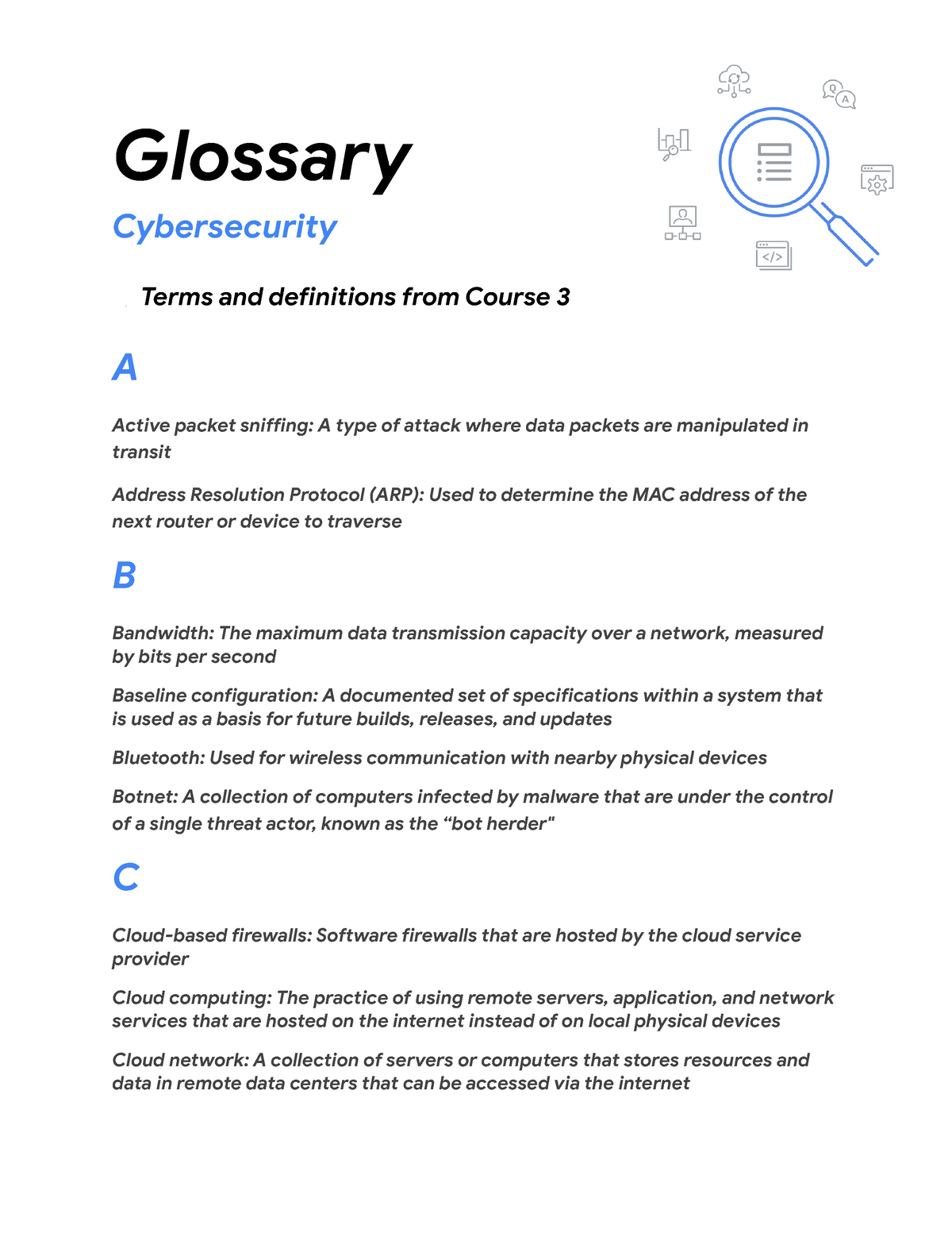 Cyber Security Glossary Part 2 - Glossary Cybersecurity Terms And ...