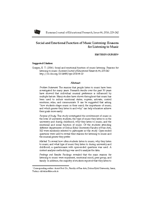 The Effect of Music on the Human Body and Mind - Running head: MUSIC ON ...