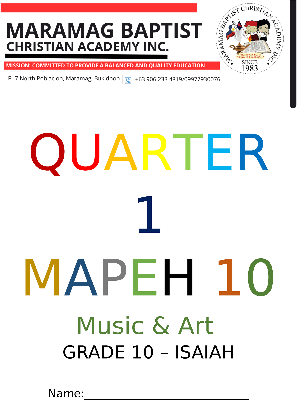 Quarter 1 Mapeh 10 - Music - QUARTER 1 MAPEH 10 Music & Art GRADE 10 ...