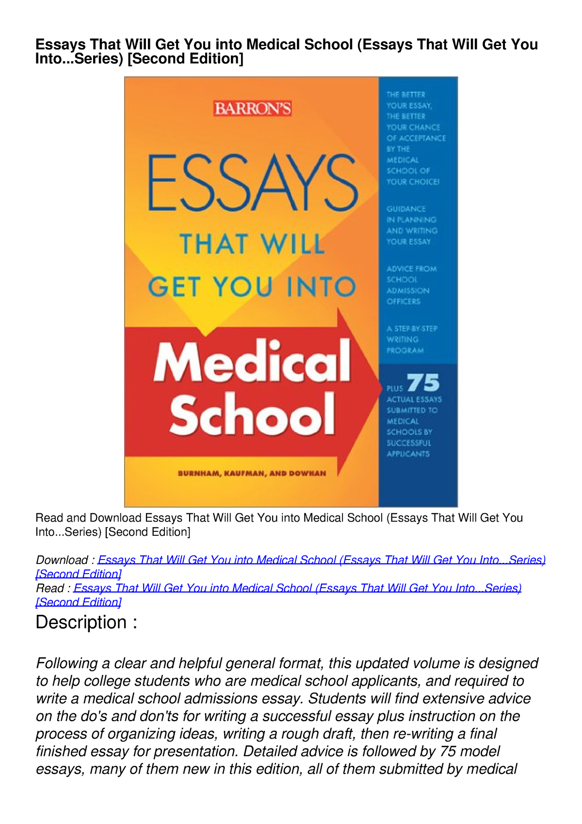 essays that will get you into medical school