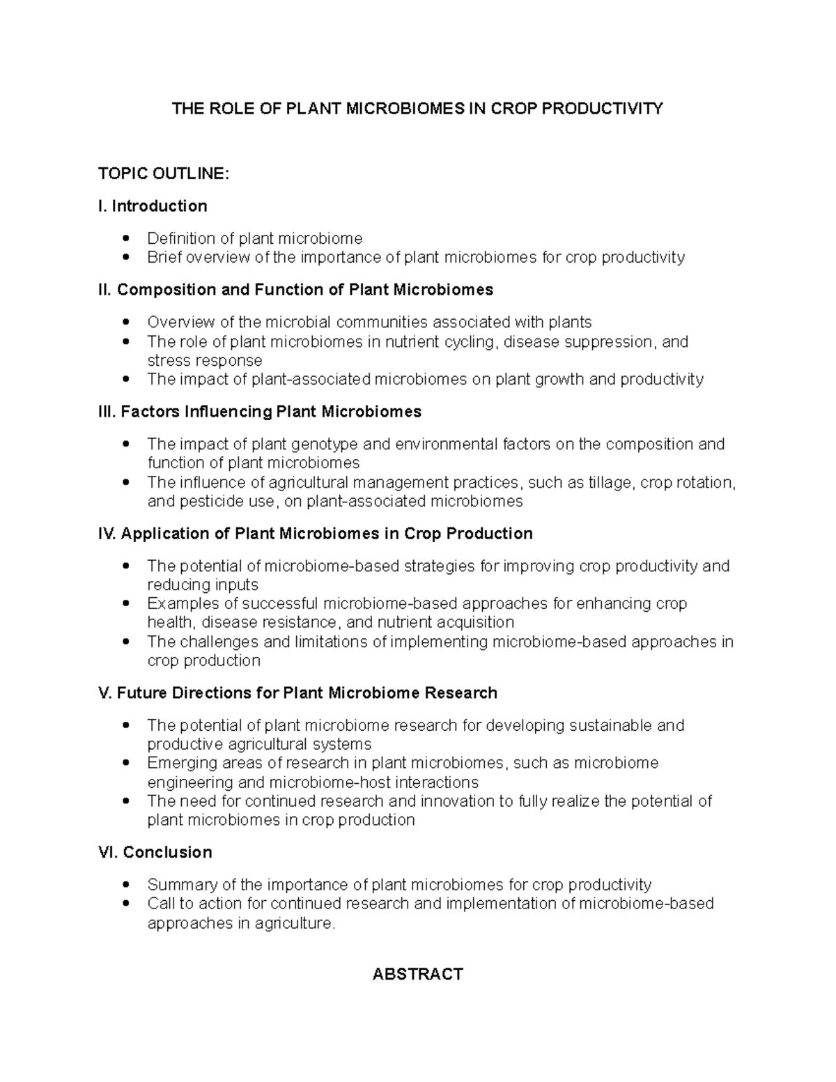 The Role of Plant Microbiomes in Crop Productivity: Fundamentals of ...