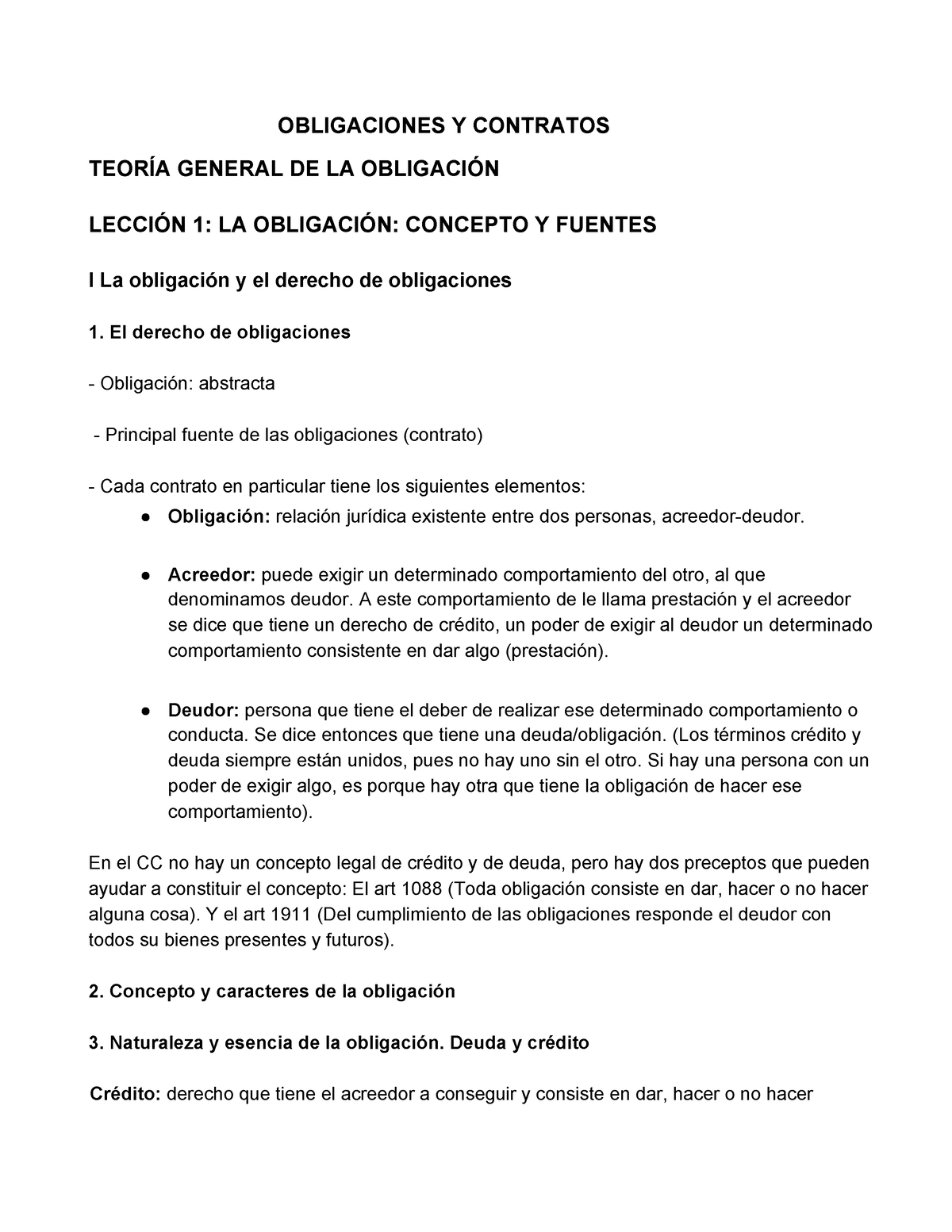 Apuntes Obligaciones Y Contratos Obligaciones Y Contratos TeorÍa General De La ObligaciÓn 2070