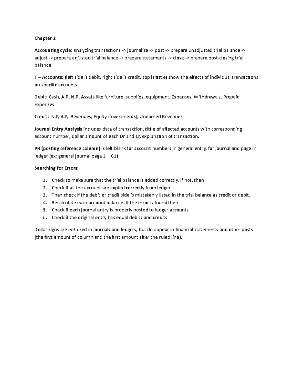 Chapter 2 Financial Accounting - Chapter 2 Accounting cycle : analyzing ...