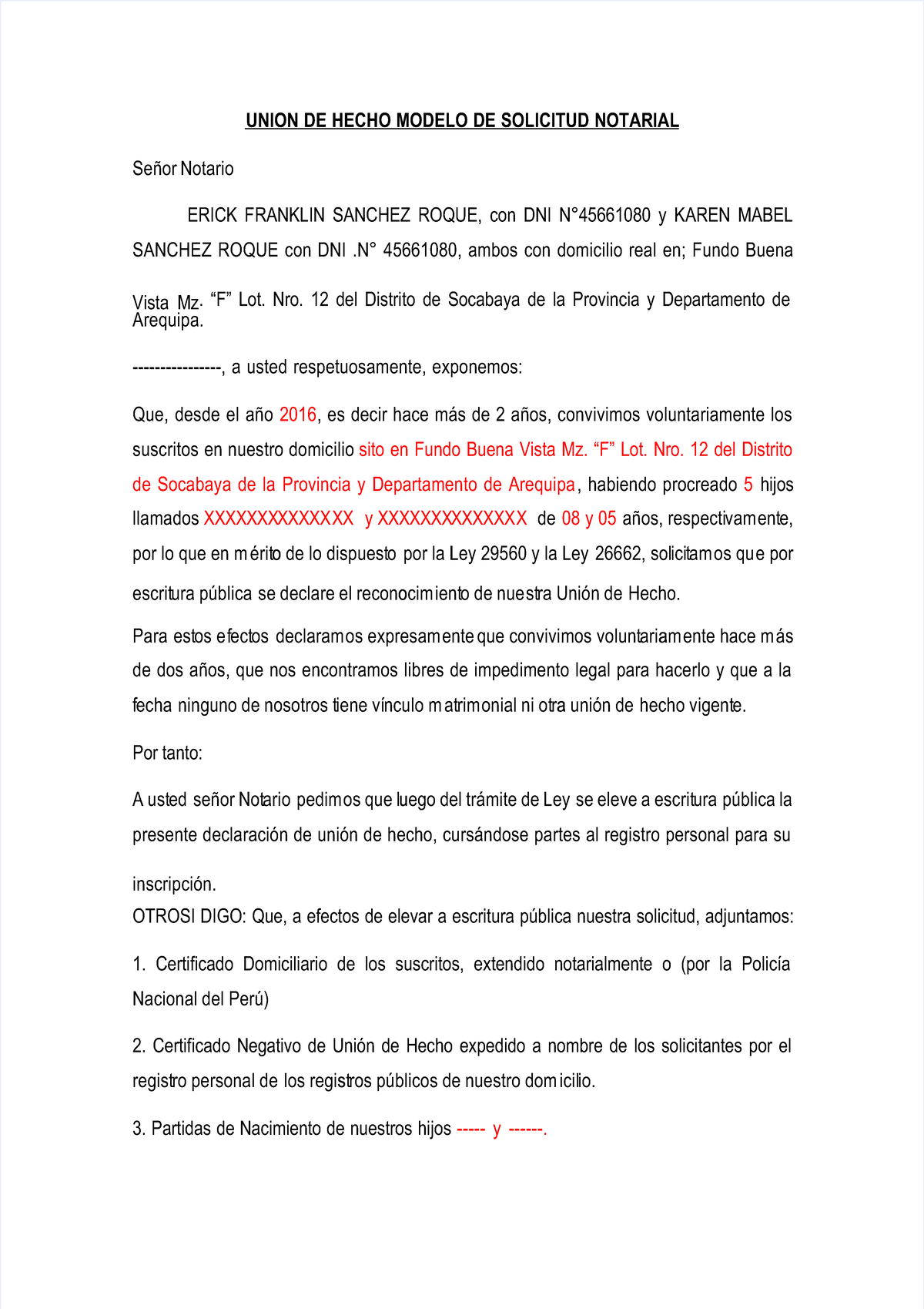 Pdf-modelo-de-solicitud-notarial compressdasdasdasdsd EXPEDIENTE N° : -  Studocu