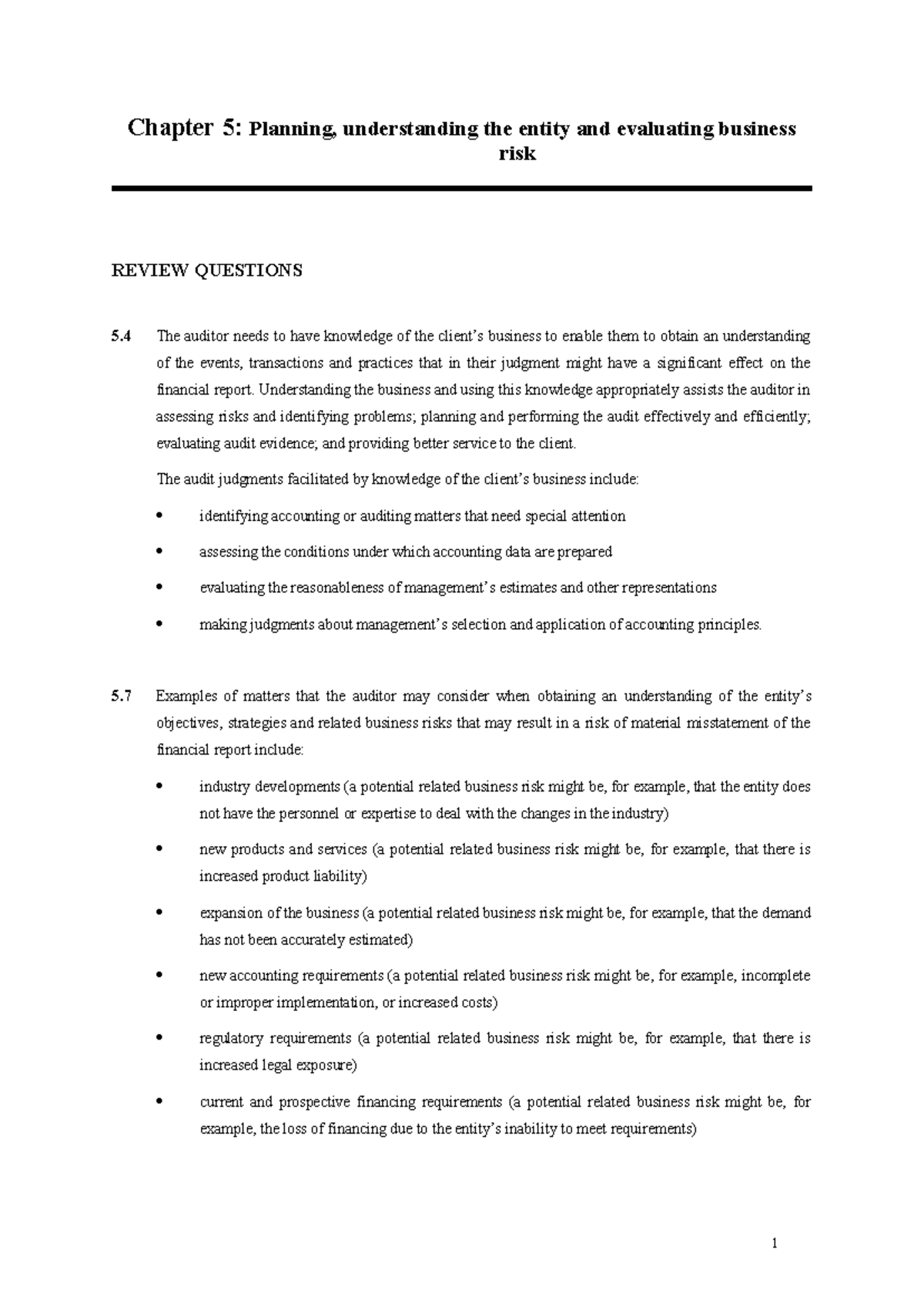 Topic 4 (ch 5 & ch 13) - Solution - Chapter 5: Planning, understanding ...