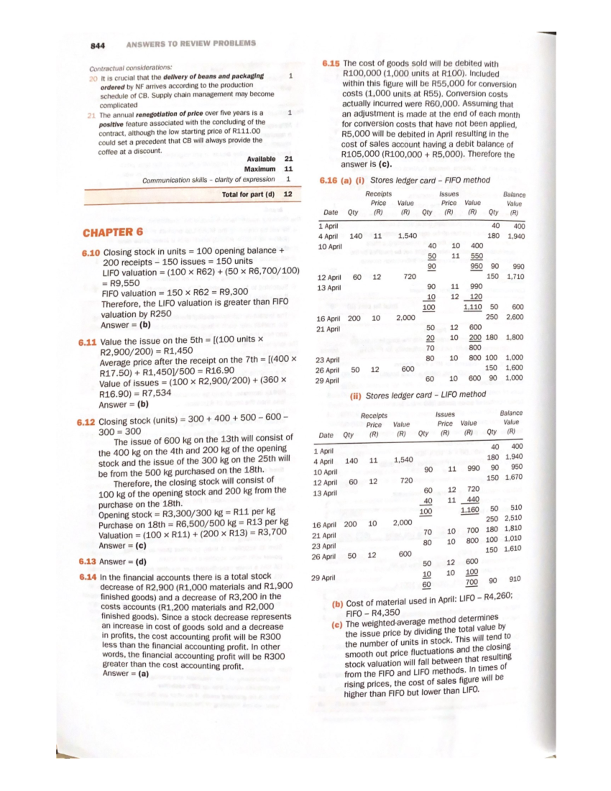 Process costing practise notes for studying - 844 ANSWERS TO REVIEW ...
