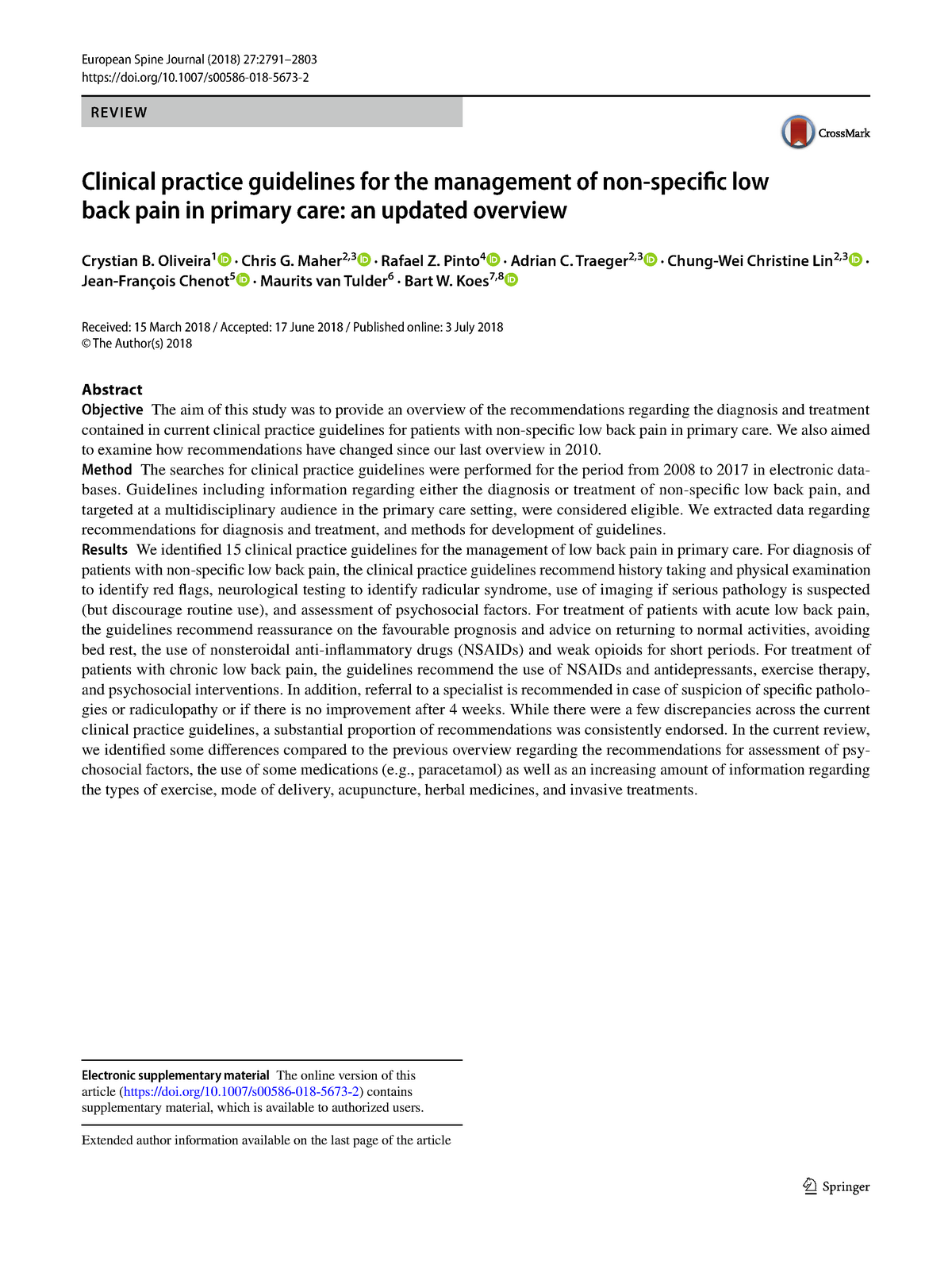 Oliveira 2018 Article Clinical Practice Guidelines For T ...