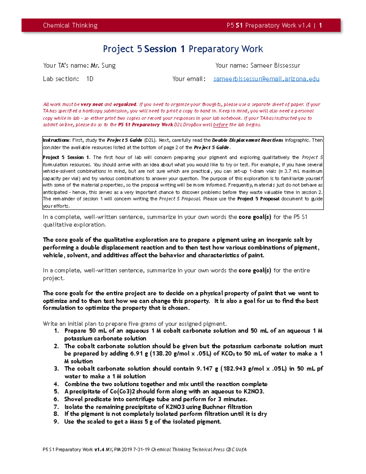 P5 S1 Preparatory Work - Sung Your name: Sameer Bissessur Lab section ...
