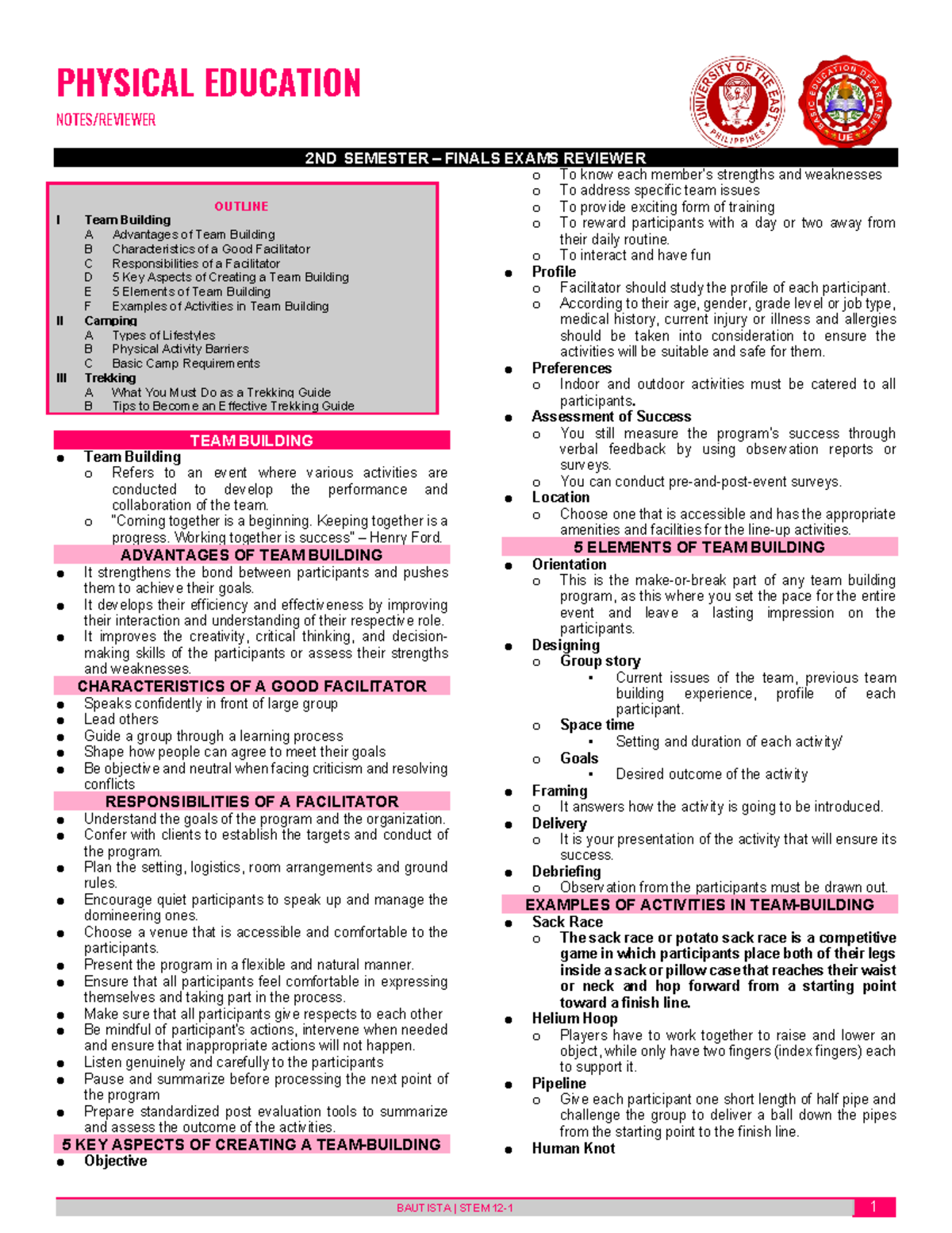 Physical Education Final Exams Reviewer - PHYSICAL EDUCATION NOTES ...