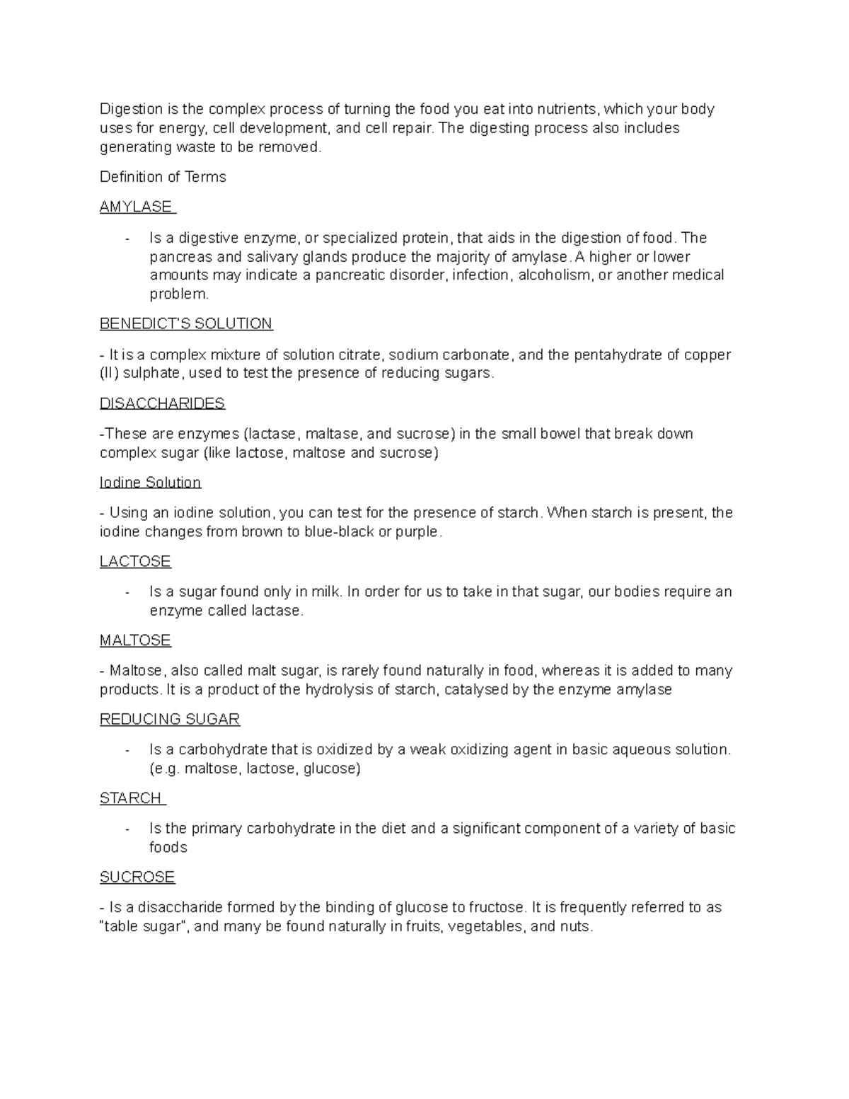 Laboratory Experiment in Digestion - Digestion is the complex process ...