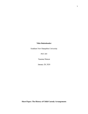 Article review - 1 Nikie Bodenbender Southern New Hampshire University ...