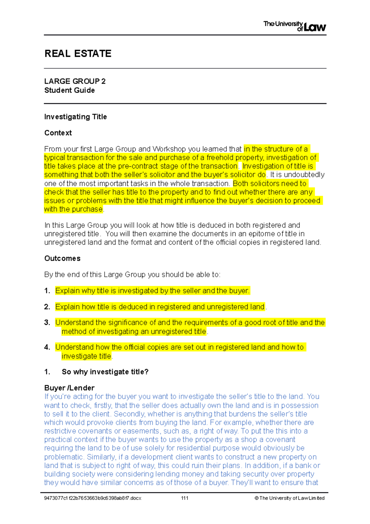 Real Estate LG2 - Lecture notes 2 - REAL ESTATE LARGE GROUP 2 Student ...