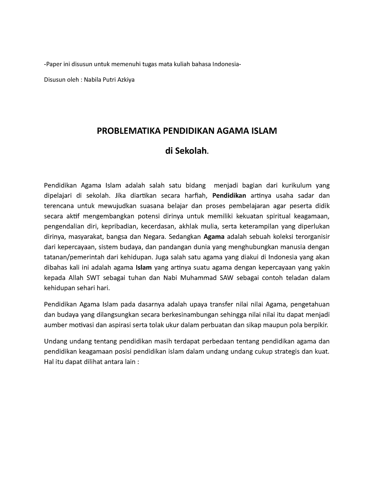 Paper B Indo 17 - Tugas -Paper Ini Disusun Untuk Memenuhi Tugas Mata ...