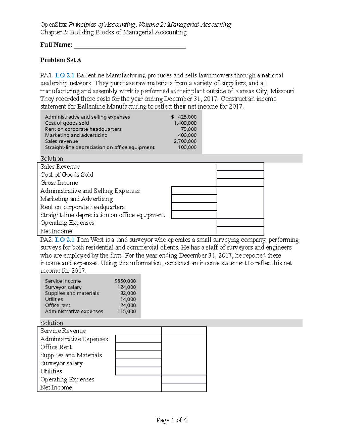Managerial Accounting ISM Ch02 Chapter 2 Building Blocks of