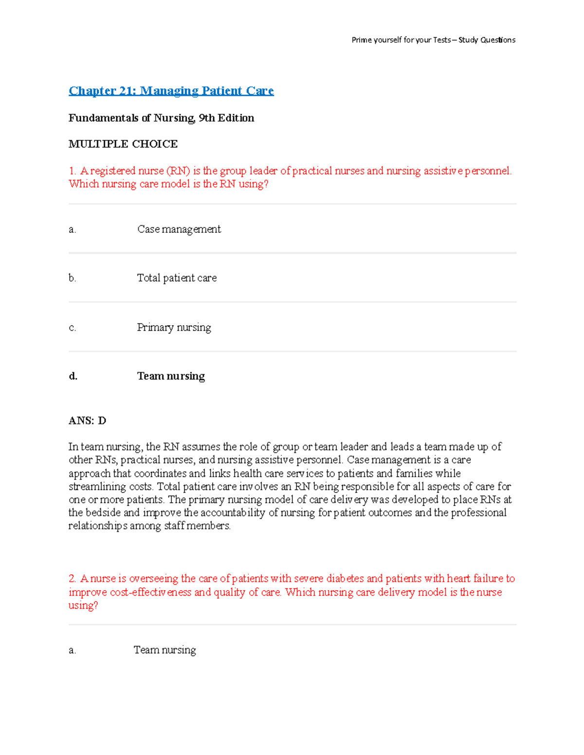 Chapter 21 Chapter Fundamentals And Medical Surgical Test Bank ...