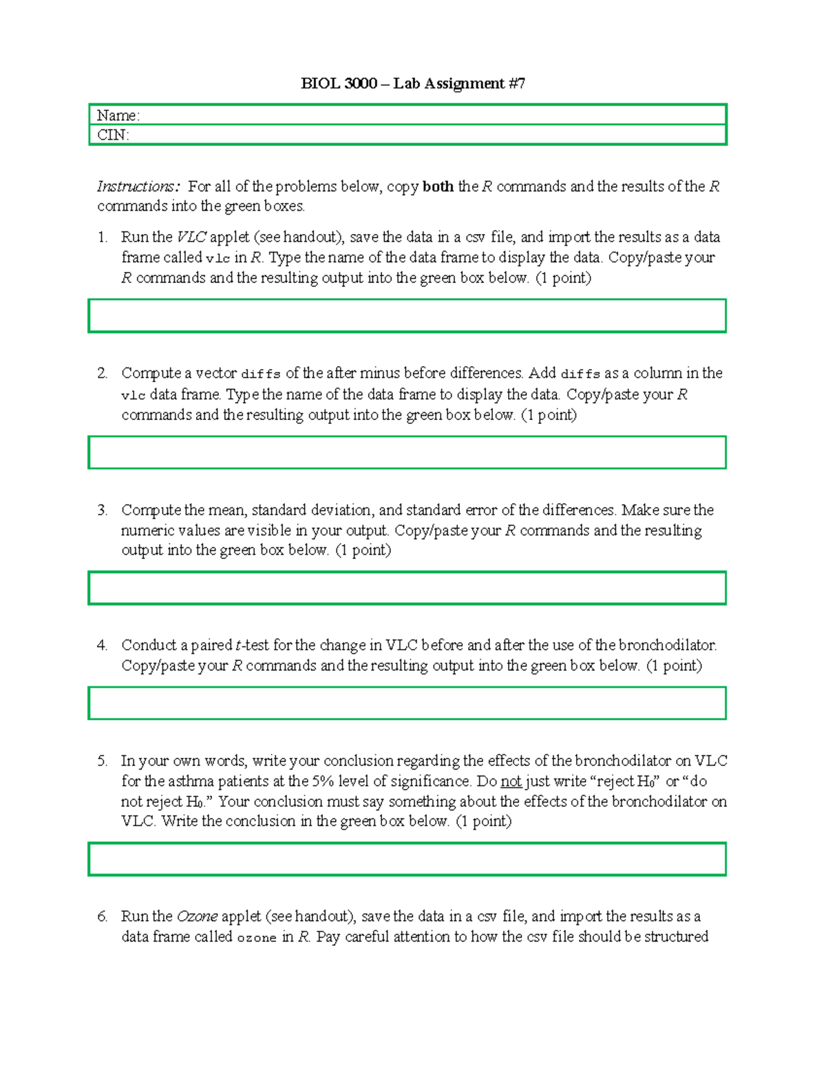 assignment lab report quizlet