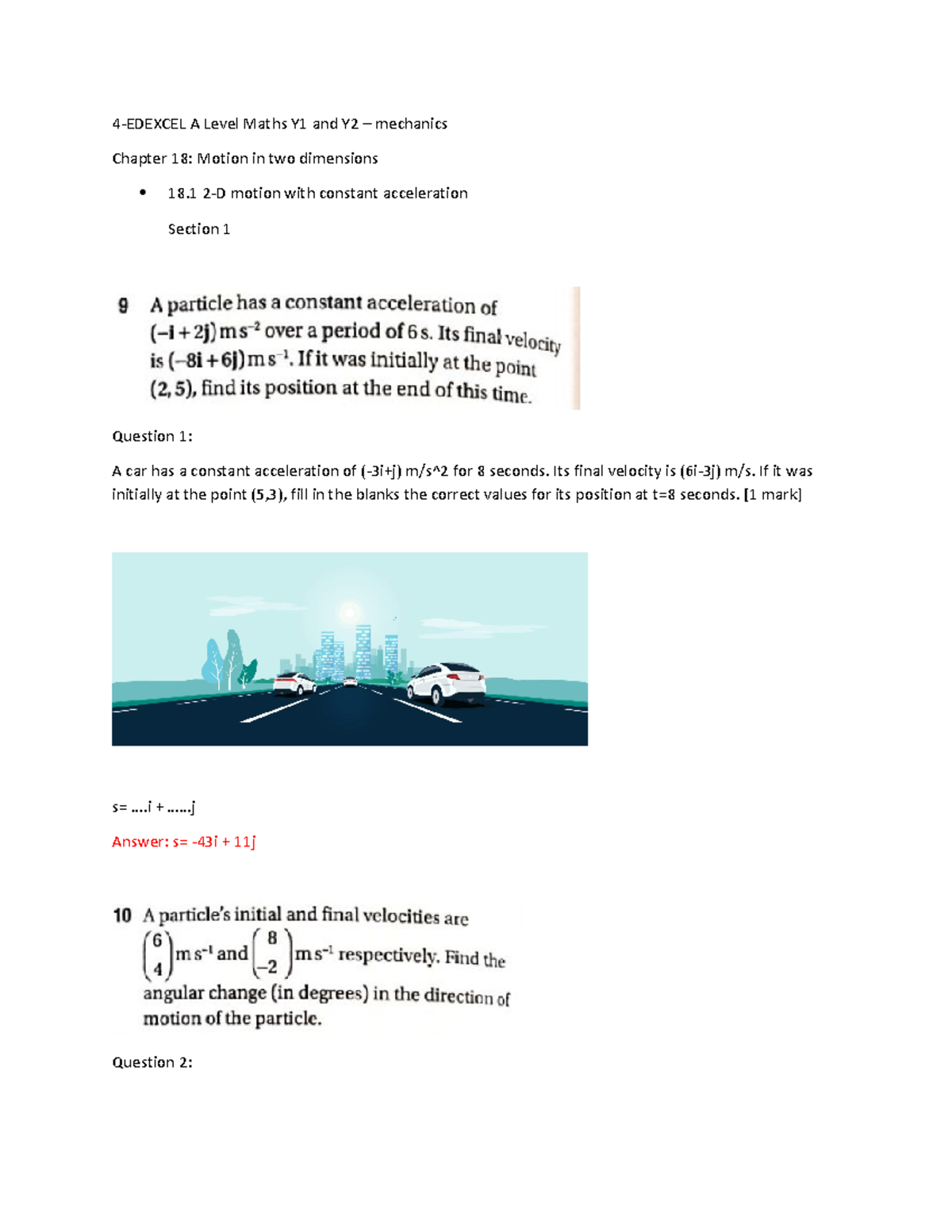 8.1 R4 - Simple mechanics practice questions - 4-EDEXCEL A Level Maths ...