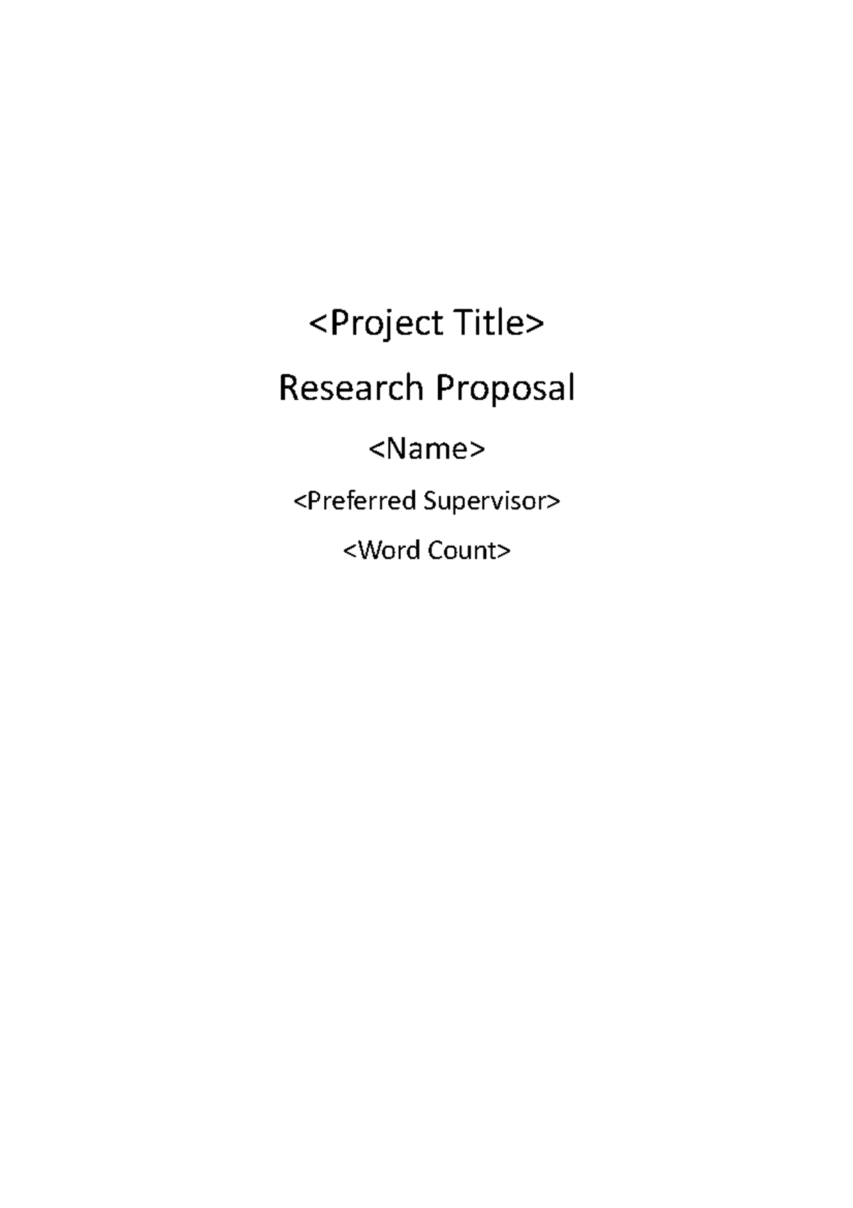 So AC Project Proposal Template - Research Proposal