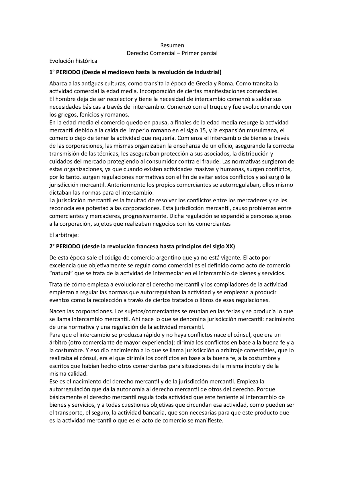 Resumen Derecho- Parcial - Resumen Derecho Comercial – Primer Parcial ...