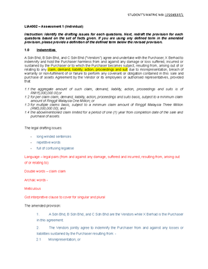 LIA4002 Individual Assessment 2 Weeks 6 and 7 - Tuto, 24 Nov LIA ...