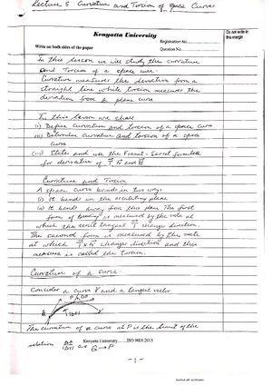 SMA 431 assignment - Some good lecture notes - KENYATTA UNIVERSITY ...